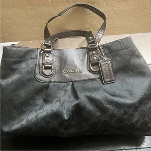 Coach Ashley Signature Charcoal Tote Bag